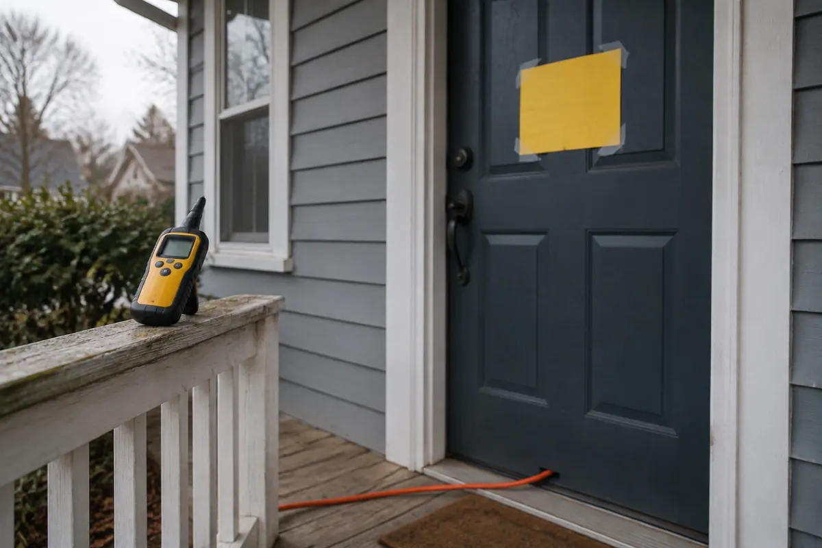 Illustration: a posted, sealed entry with a gas meter ready for clearance before re-entry